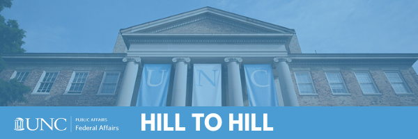 Graphic of Hill to Hill newsletter with UNC building